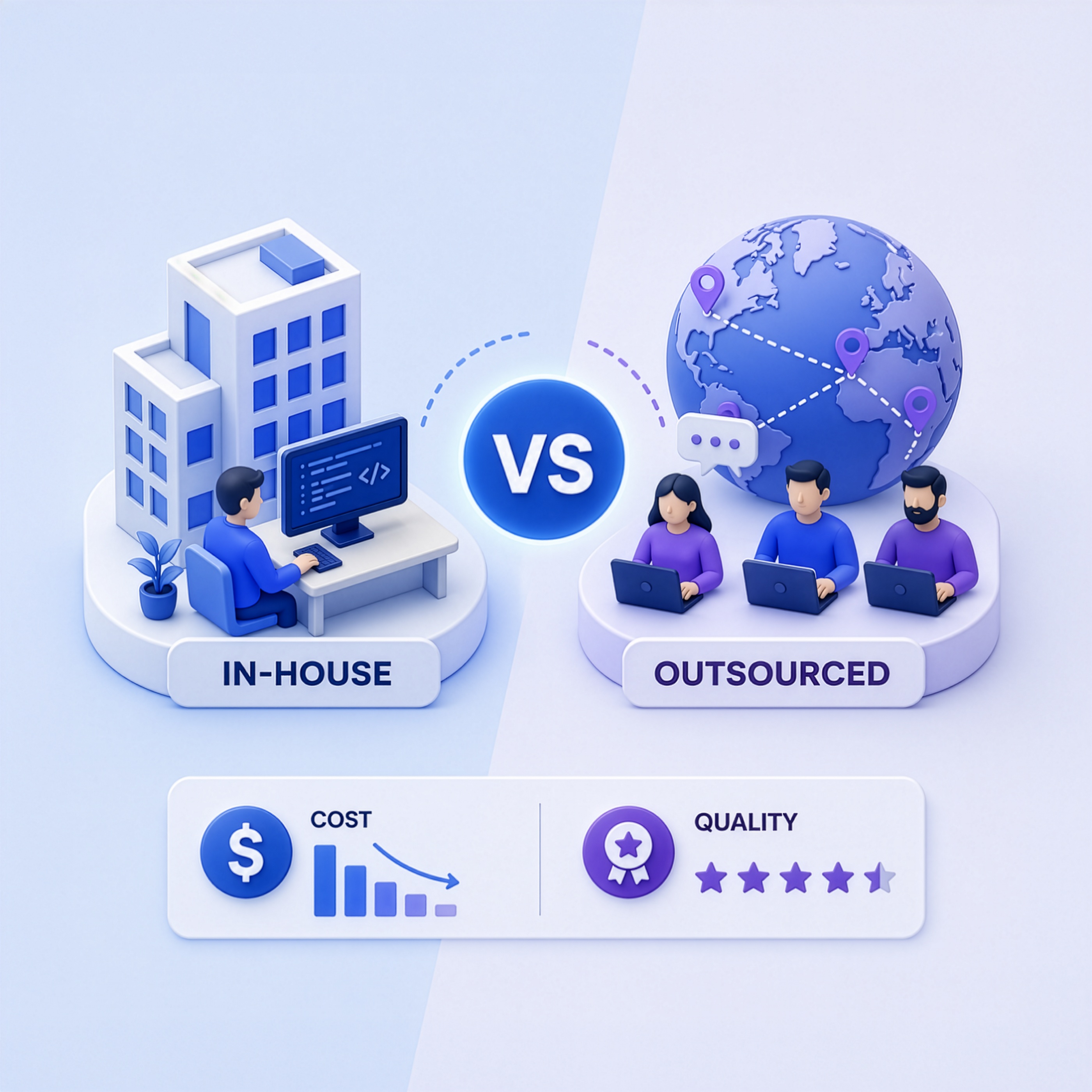 In-House vs Outsourced Software Development: 2026 Cost & Quality Analysis